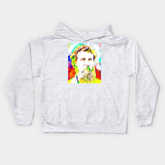 John Muir Colourful Portrait | John Muir Artwork 12 Kids Hoodie by JustLit